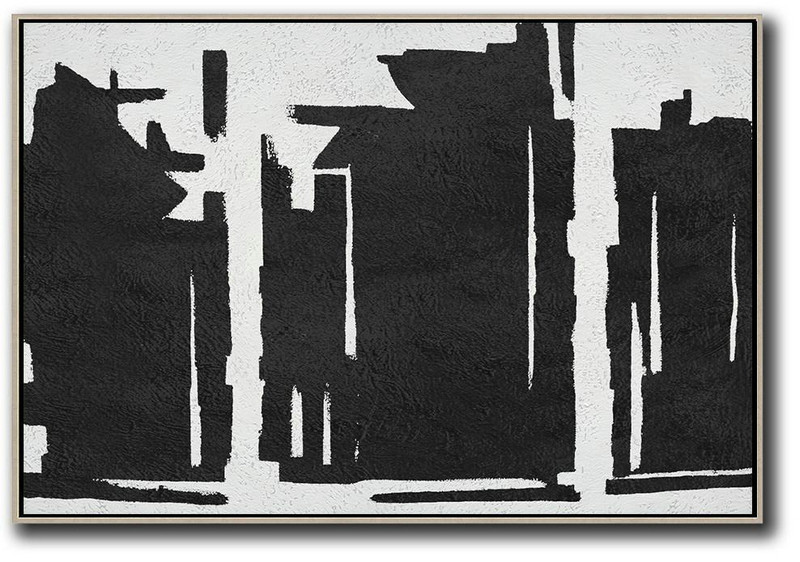 Hand Painted Acrylic Painting,Oversized Horizontal Minimal Art On Canvas - Original Art For Sale By Artist